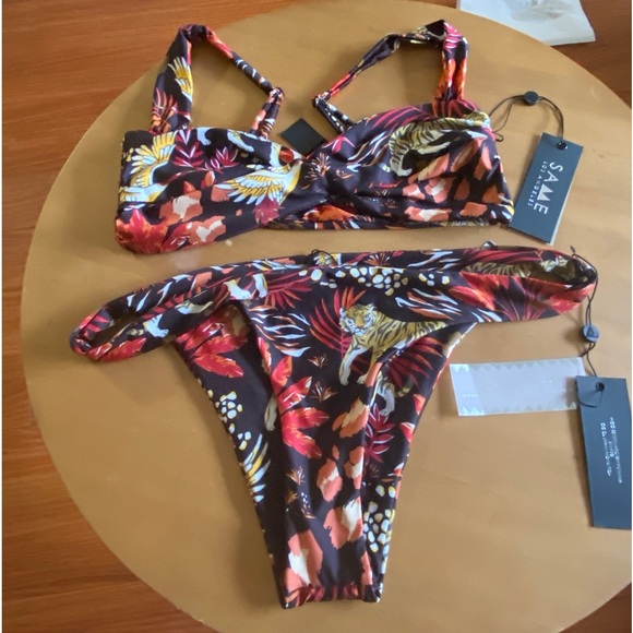 Same Los Angeles Swim Same Los Angeles Floral Tiger Print Bikini